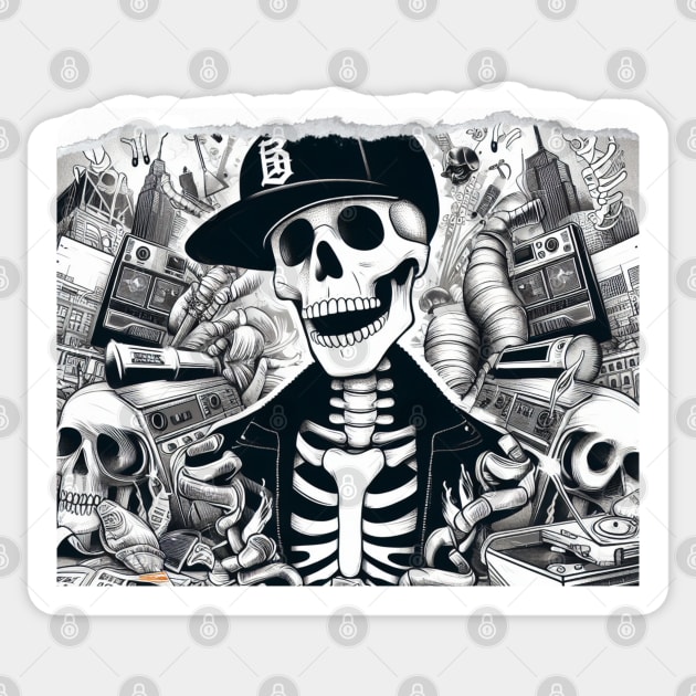 Bones Rapper Sticker by BukovskyART